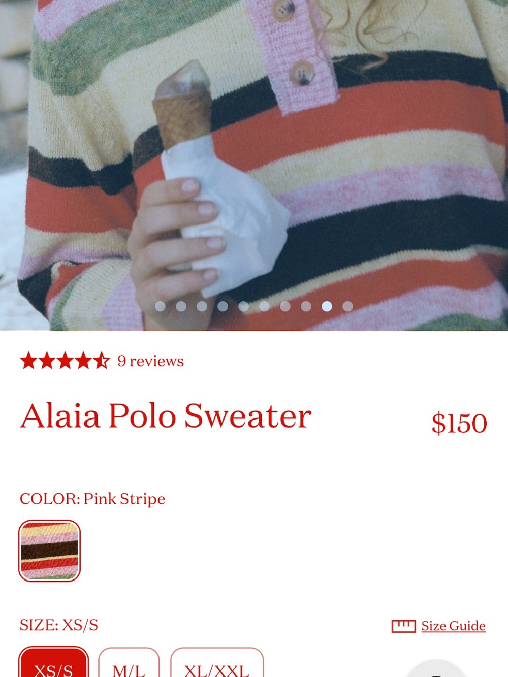 Alaia Multicolor Striped V-Neck Sweater - Picture 5 of 5